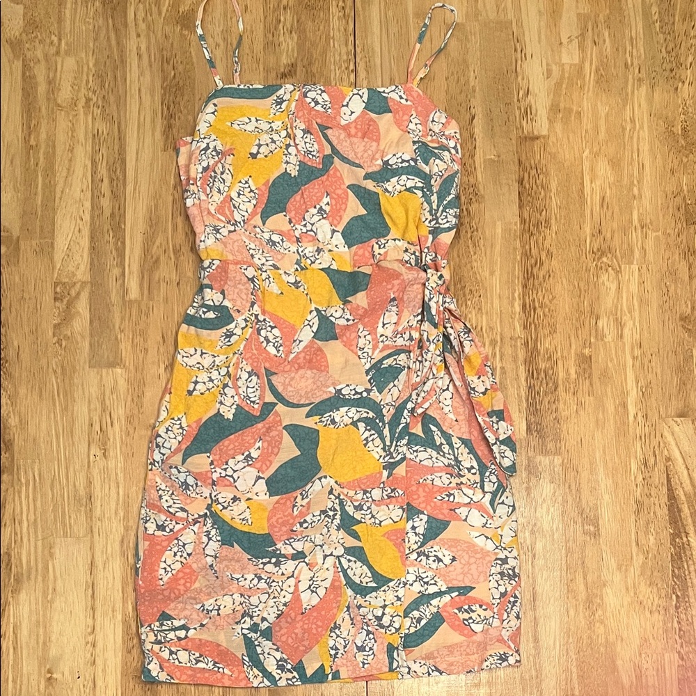 Nine West Multicolor Leaf Print Mini Dress